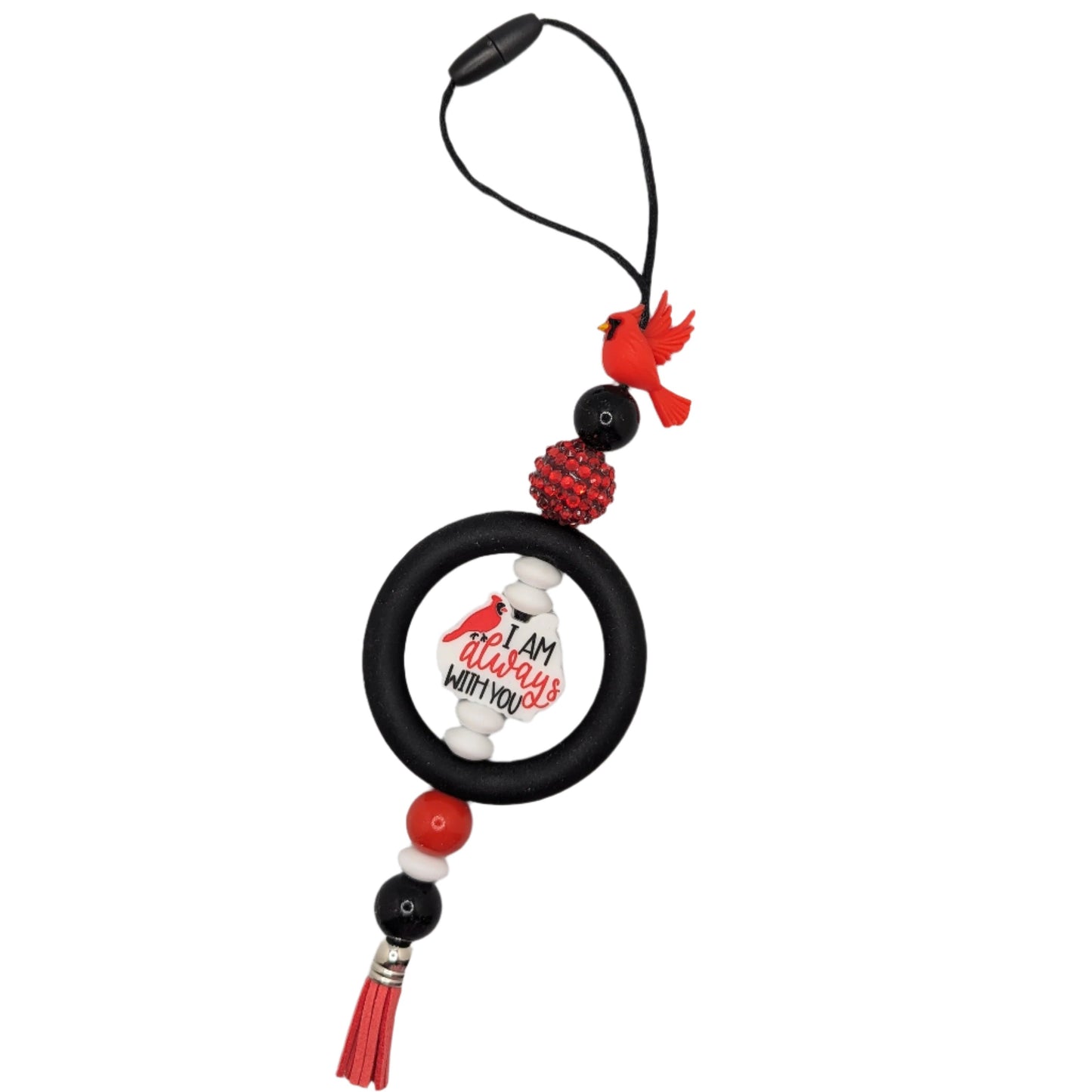 Cardinal hanging car charm