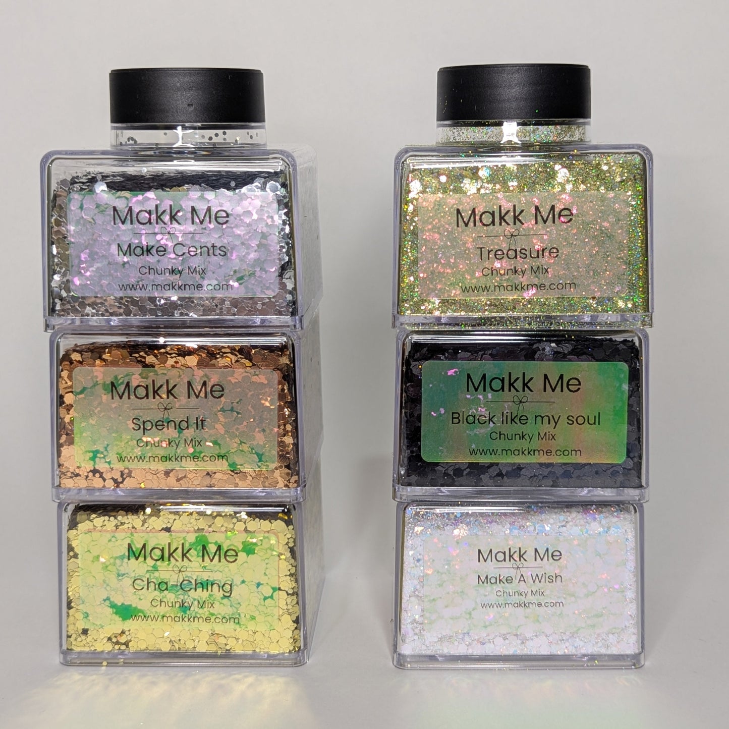 Makk Money Stack - 6 Jar Glitter Bundle