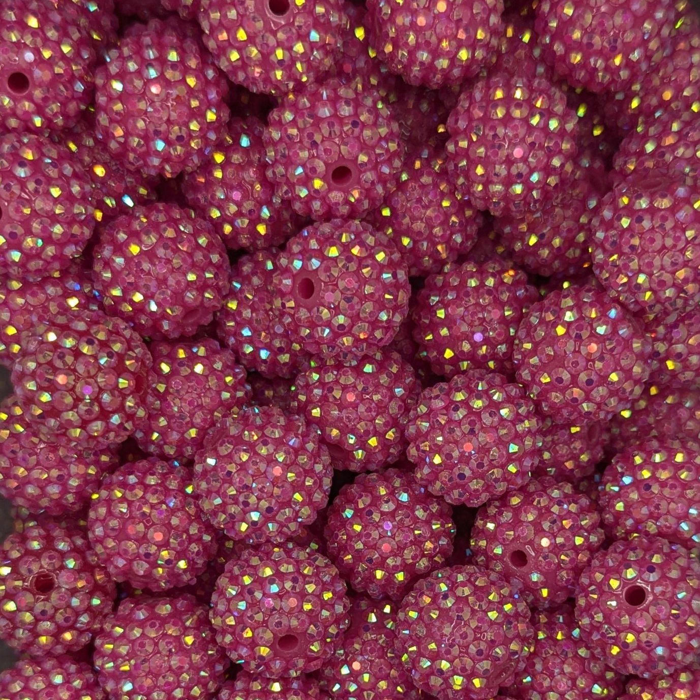 Bright pink rhinestone 20mm