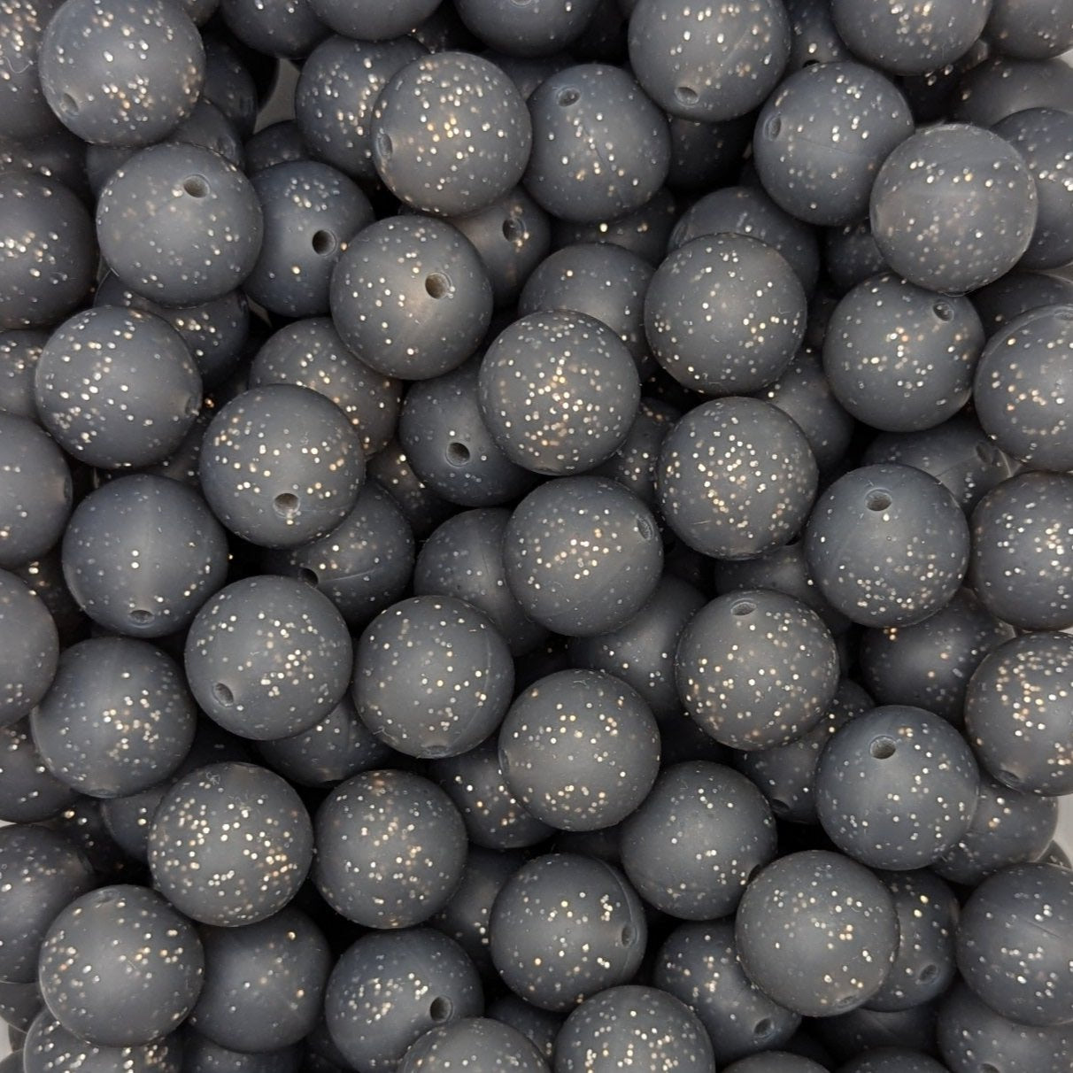 Dark Grey Glitter 15mm