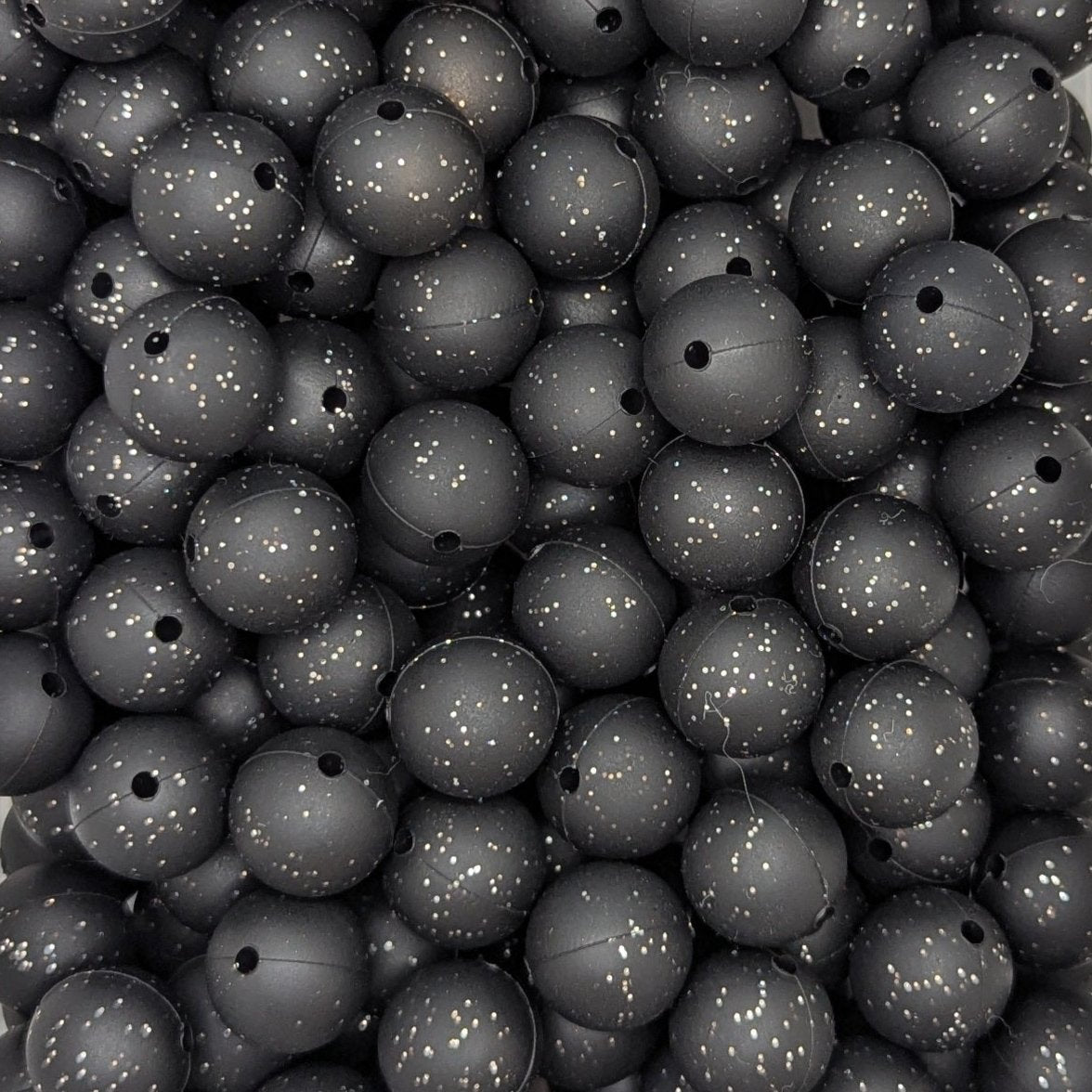 Black Glitter 15mm