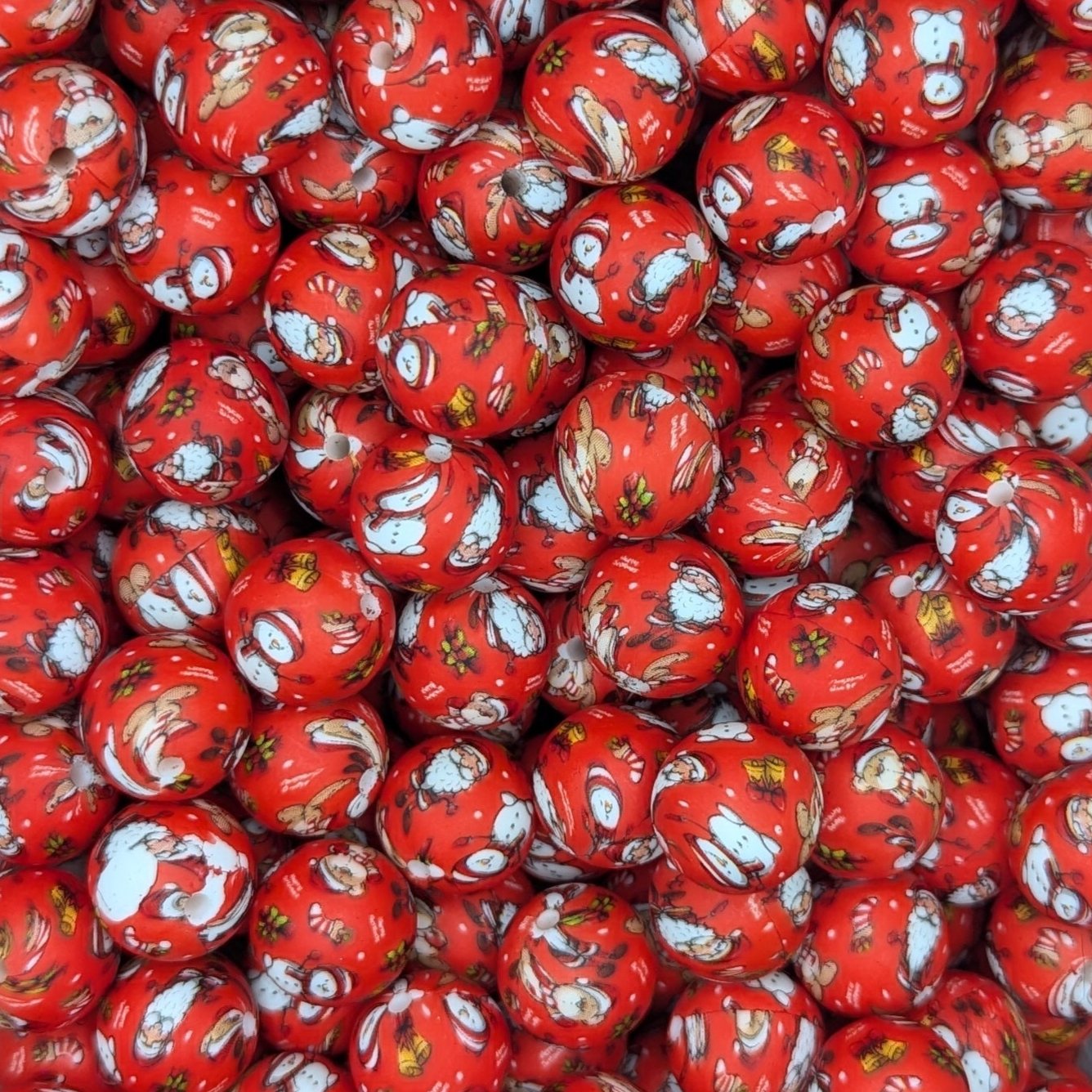 Christmas Cheer 15mm Printed bead