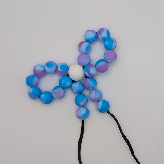 Blue & Purple Swirl bead bow kit