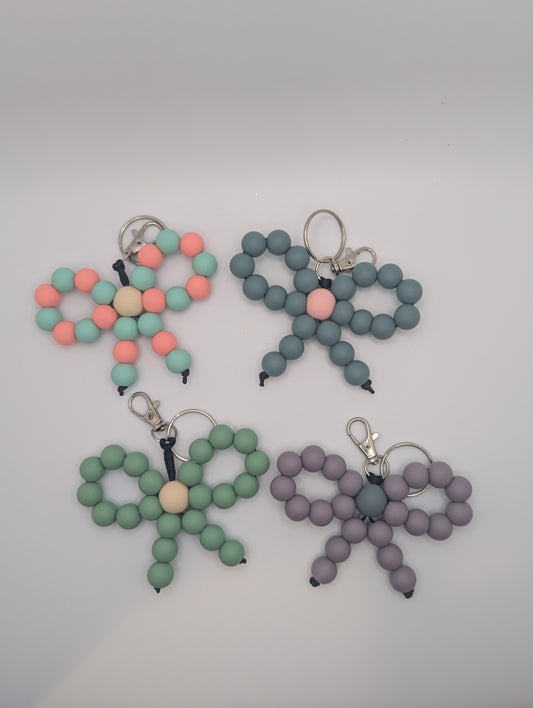 Solid color bow keychain