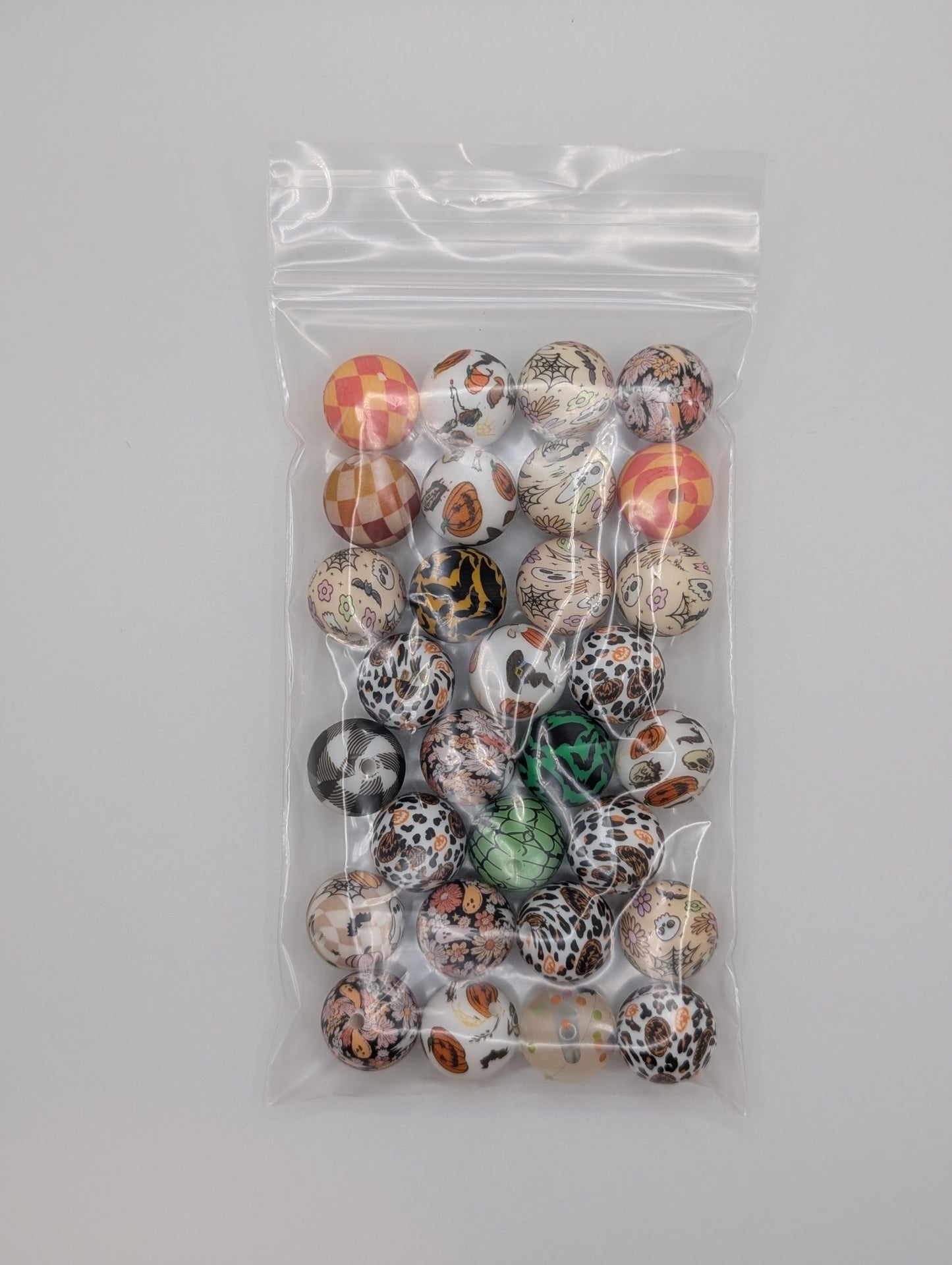 Halloween Mix Print Silicone beads (30 beads)