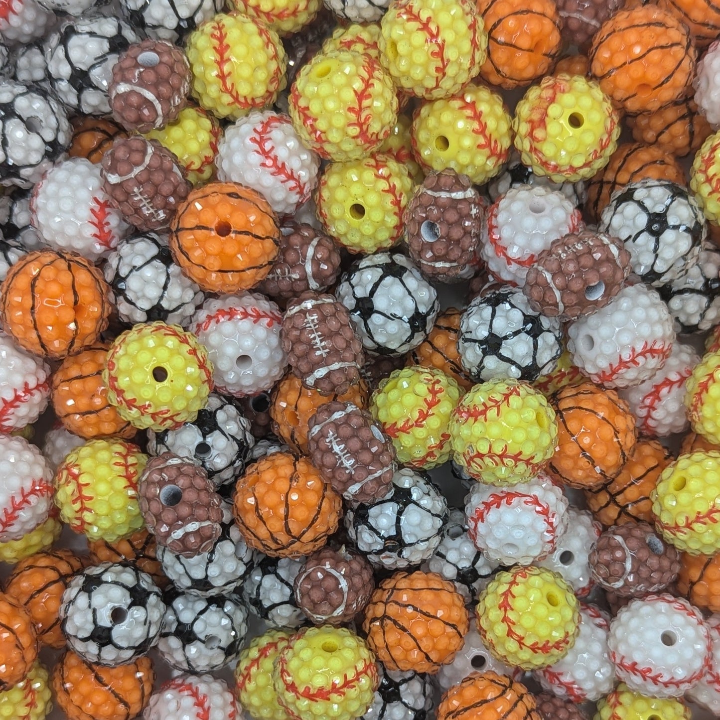 50 pack mixed sports rhinestone bag